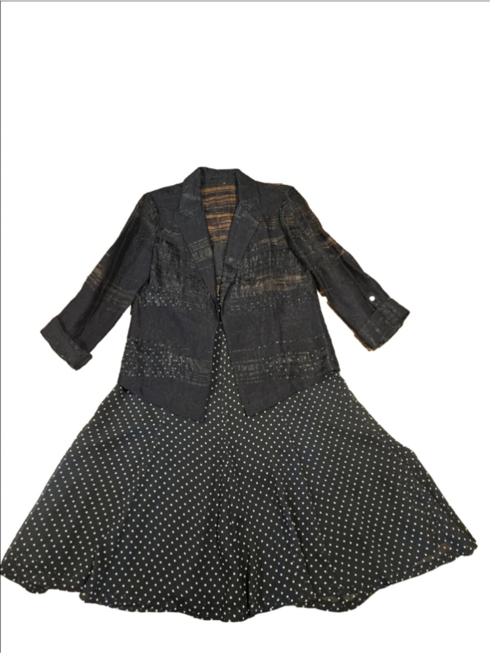 Women's Rafaella Blazer and Skirt Set, Size 12, Black and White